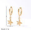 Wholesale Titanium Steel Geometric Starfish Pendant Earrings For Women Minimalist Style