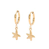 Wholesale Titanium Steel Geometric Starfish Pendant Earrings For Women Minimalist Style
