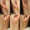 Wholesale 316L Stainless Steel Geometric Stud Earrings For Women Simple Retro Style With Gold Beads And Electroplating