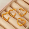 Wholesale 316L Stainless Steel Geometric Stud Earrings For Women Simple Retro Style With Gold Beads And Electroplating