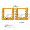 Wholesale 316L Stainless Steel Geometric Stud Earrings For Women Simple Retro Style With Gold Beads And Electroplating