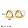 Wholesale Titanium Steel Geometric Stud Earrings 18K Gold Plated Triangle Hollow Unisex
