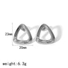 Wholesale Titanium Steel Geometric Stud Earrings 18K Gold Plated Triangle Hollow Unisex