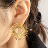 Wholesale Titanium Steel Geometric Stud Earrings With Electroplating Exaggerated Niche Style For Women