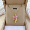 Wholesale Titanium Steel Geometric Style Diamond Necklace For Women And Men With Love Tassel Design