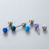 Wholesale Titanium Steel Geometric Style Earrings With Gems