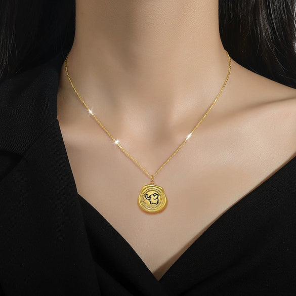 Wholesale Titanium Steel Geometric Style Electroplated Necklace For Women