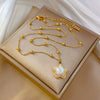 Wholesale Titanium Steel Geometric Style Electroplated Star Mermaid Necklace Unisex