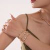 Wholesale Titanium Steel Geometric Style Inlay Zircon Bracelet