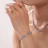 Wholesale Titanium Steel Geometric Style Inlay Zircon Bracelet