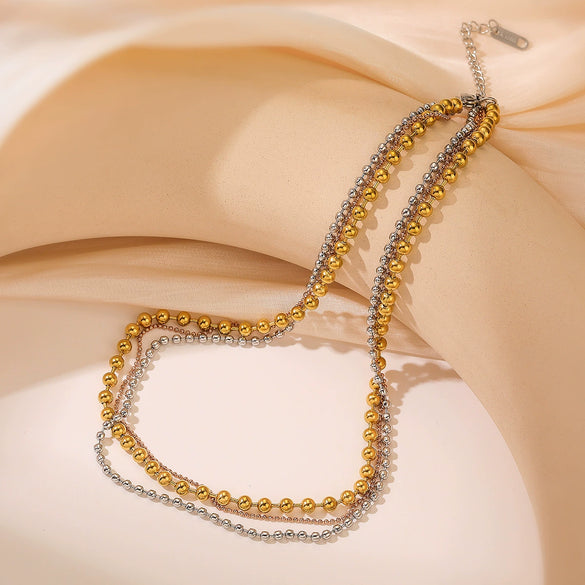 Wholesale Titanium Steel Geometric Style Necklace For Women Gold Plated