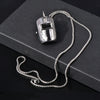 Wholesale Titanium Steel Geometric Style Welding Mask Necklace Pendant With Electroplating For Men And Women