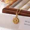 Wholesale Titanium Steel Geometric Sunflower Pendant Necklace With Electroplating O Word Chain For Women Simple Style