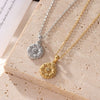 Wholesale Titanium Steel Geometric Sunflower Pendant Necklace With Electroplating O Word Chain For Women Simple Style