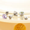 Wholesale Titanium Steel Geometric Sweet Style Zirconia Stud Earrings For Women