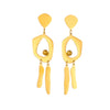 Wholesale Titanium Steel Geometric Tassel Long Pendant Earrings For Women Electroplated