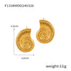 Wholesale 316L Stainless Steel Geometric Texture Electroplated Unisex Earrings