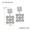 Wholesale 316L Stainless Steel Geometric Texture Electroplated Unisex Earrings