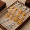 Wholesale 316L Stainless Steel Geometric Texture Electroplated Unisex Earrings