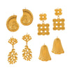 Wholesale 316L Stainless Steel Geometric Texture Electroplated Unisex Earrings
