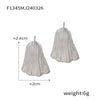 Wholesale 316L Stainless Steel Geometric Texture Electroplated Unisex Earrings
