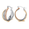 Wholesale Titanium Steel Geometric Threering Threecolor Earrings With Electroplating