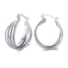 Wholesale Titanium Steel Geometric Threering Threecolor Earrings With Electroplating