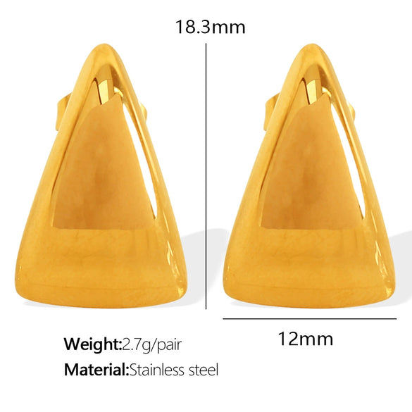 Wholesale 316L Stainless Steel Geometric Triangle Earrings For Women Electroplated Fashion Jewelry