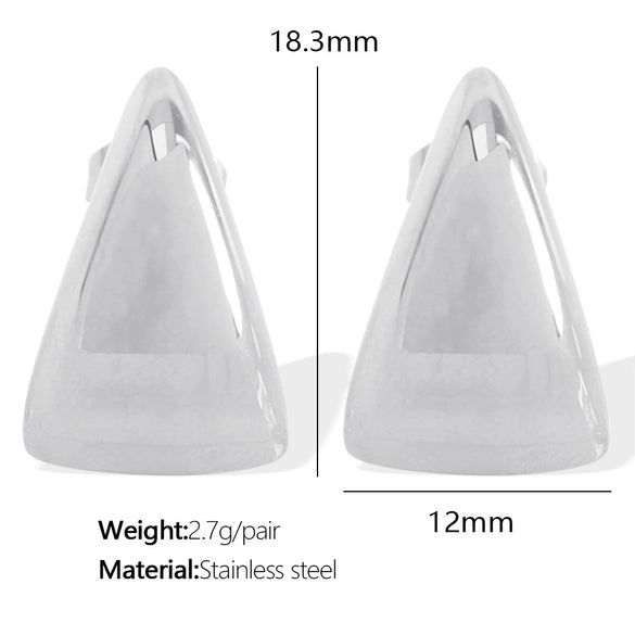Wholesale 316L Stainless Steel Geometric Triangle Earrings For Women Electroplated Fashion Jewelry