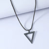 Wholesale Titanium Steel Geometric Triangle Pendant Necklace With Electroplating For Men