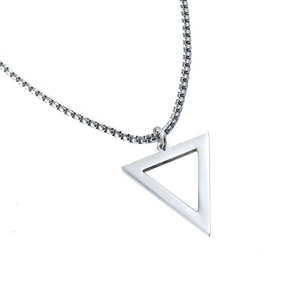 Wholesale Titanium Steel Geometric Triangle Pendant Necklace With Electroplating For Men