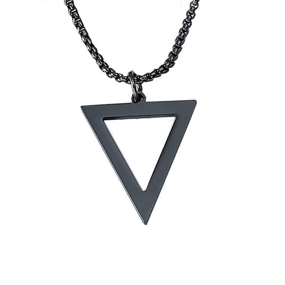 Wholesale Titanium Steel Geometric Triangle Pendant Necklace With Electroplating For Men