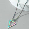 Wholesale Titanium Steel Geometric Triangle Pendant Necklace With Electroplating For Men