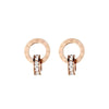 Wholesale Titanium Steel Geometric Tworing Women's Earrings
