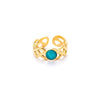 Wholesale Titanium Steel Geometric U Shape Ring With Electroplating For Women