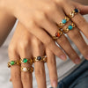 Wholesale Titanium Steel Geometric U Shape Ring With Electroplating For Women