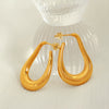 Wholesale 316L Stainless Steel Geometric U Shaped Exaggerated Hollow Earrings For Women With Electroplating Treatment