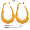 Wholesale 316L Stainless Steel Geometric U Shaped Exaggerated Hollow Earrings For Women With Electroplating Treatment