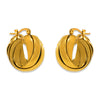 Wholesale 316L Stainless Steel Geometric Ushape Electroplated Women's Earrings