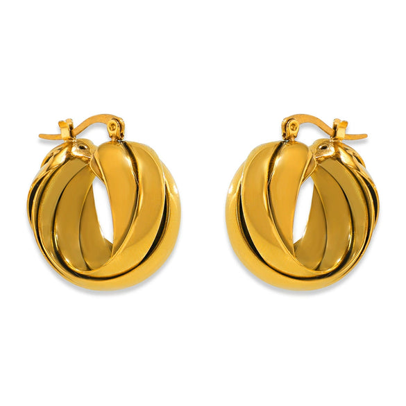Wholesale 316L Stainless Steel Geometric Ushape Electroplated Women's Earrings