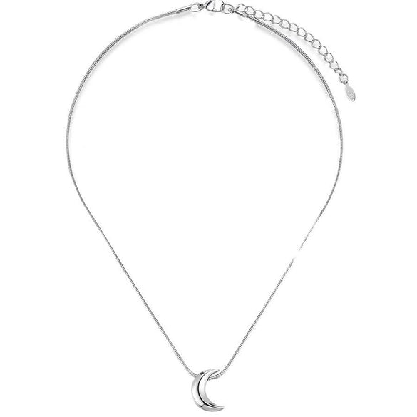 Wholesale Titanium Steel Geometric Ushaped Crescent Pendant Snake Bone Chain Necklace For Women And Men Polished Cold Style