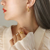 Wholesale Titanium Steel Geometric Ushaped Electroplated 18K Gold Nonfading Niche Design Earrings