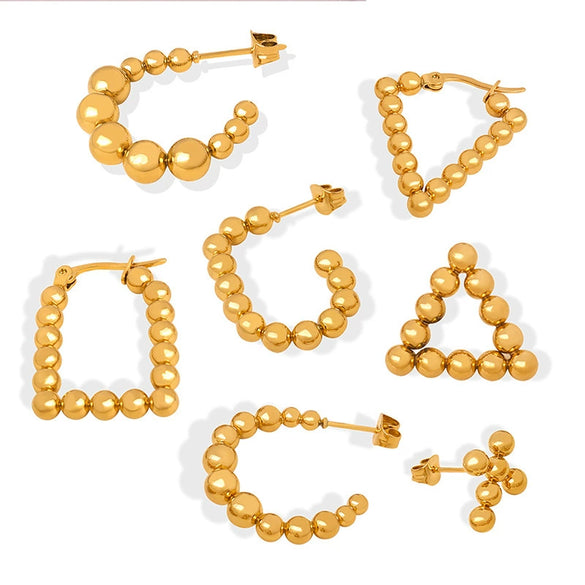 Wholesale Titanium Steel Geometric Ushaped Nonfading Earrings With Electroplating For Women