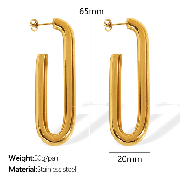 Wholesale 316L Stainless Steel Geometric Ushaped Vintage Electroplated Earrings For Women