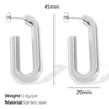 Wholesale 316L Stainless Steel Geometric Ushaped Vintage Electroplated Earrings For Women
