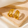 Wholesale Titanium Steel Geometric Vacuum Furnace Electroplating Earrings For Women