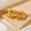 Wholesale Titanium Steel Geometric Vacuum Furnace Electroplating Earrings For Women