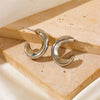 Wholesale Titanium Steel Geometric Vacuum Furnace Electroplating Earrings For Women