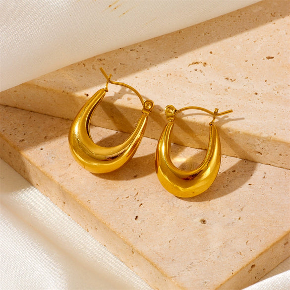 Wholesale Titanium Steel Geometric Vacuum Furnace Electroplating Earrings For Women