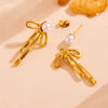 Wholesale Titanium Steel Geometric Water Drop Earrings Retro Style